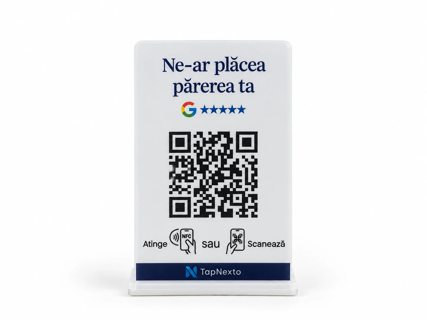 Standul TapNexto văzut din față